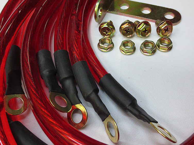 汽车通用改装地线 加强稳定电流音响地线 5根赛车负极搭铁线