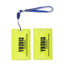 厂家供应反光吊牌带绳箱包挂牌 PVC卡片袋插卡袋可定尺寸LOGO
