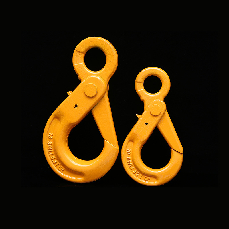 厂家直销 欧式羊角安全自锁钩 自锁起重吊钩羊角安全吊钩