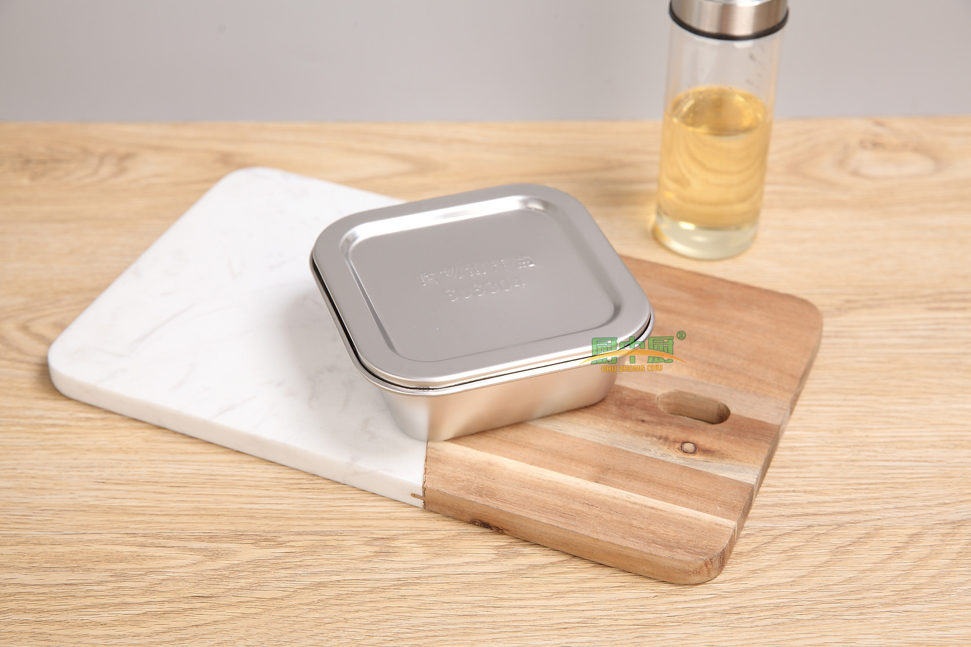 不锈钢304方形留样盒圆形保鲜盒正方形采样盒加厚日式调味盒带盖