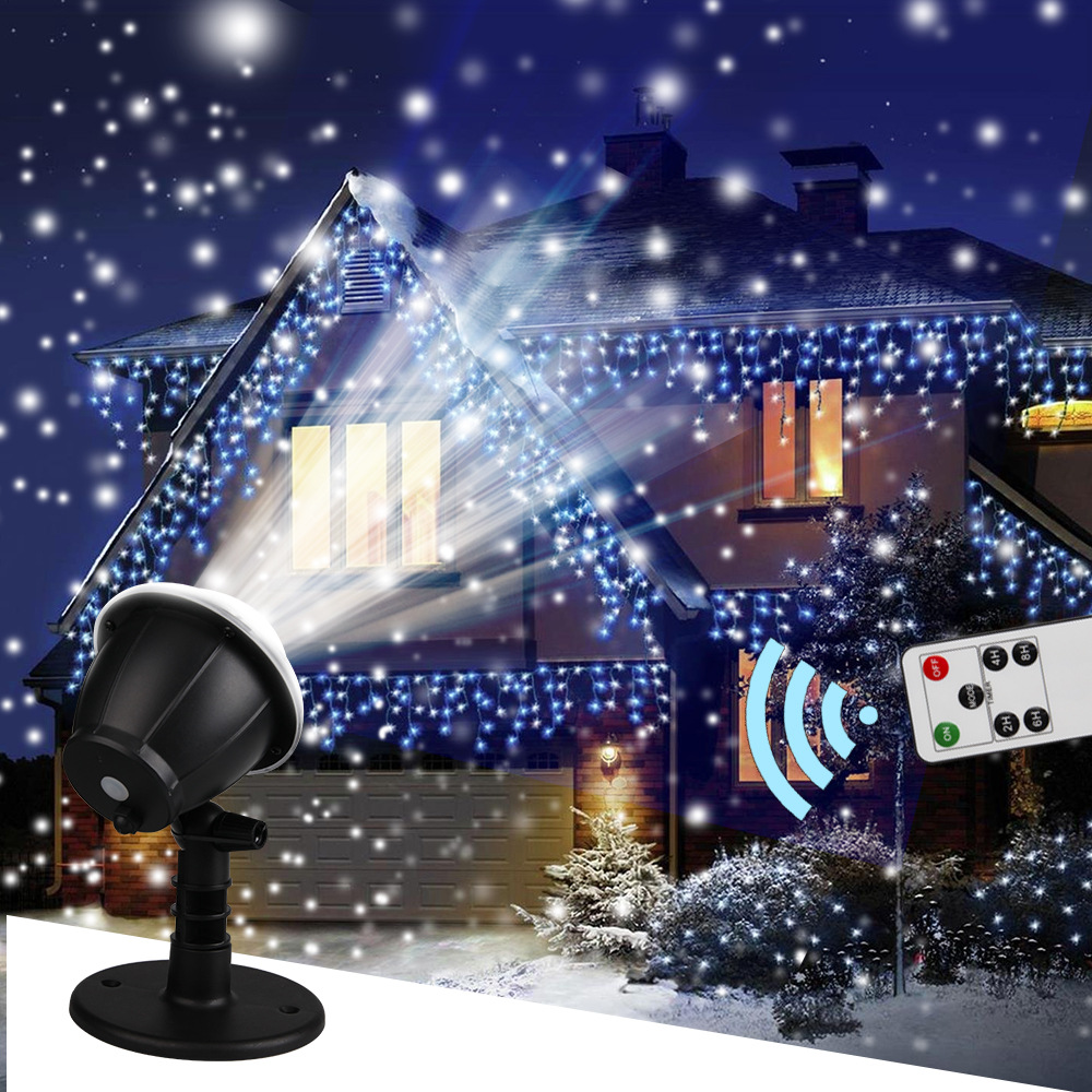 mini下雪灯圣诞投射投影灯户外防水草坪庭院雪花灯亚马逊热销