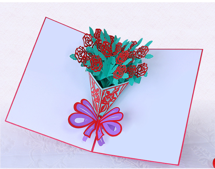 批发感恩节贺卡创意3d立体贺卡手工太阳花花束卡片生日祝福卡定制