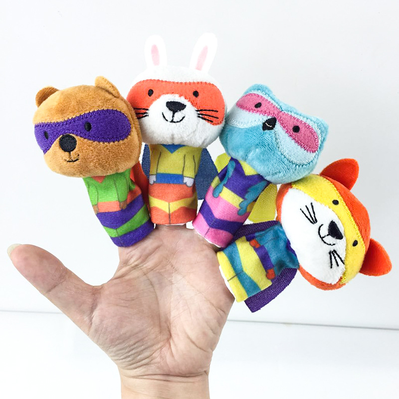 卡通迷你动物手指玩偶毛绒指偶公仔亲自互动儿童益智玩具礼品批发