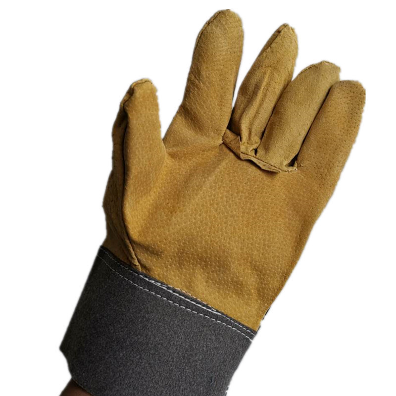 耐磨防护皮手套 电焊防护皮手套 猪二层皮劳保短皮手套电焊皮手套