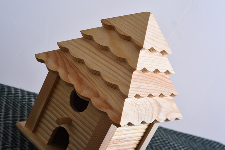 木质鸟窝工艺品定制创意手工松木鸟屋礼品家居摆件木制工艺礼品