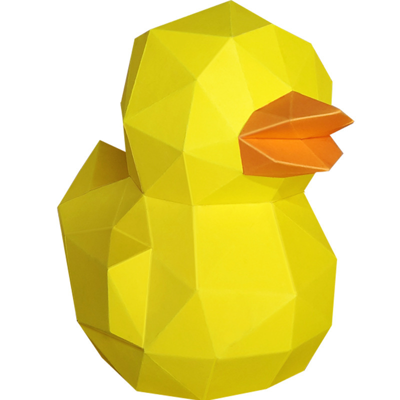 抖音网红动物小黄鸭diy手工制作礼物纪念品办公室家居商务纸摆件