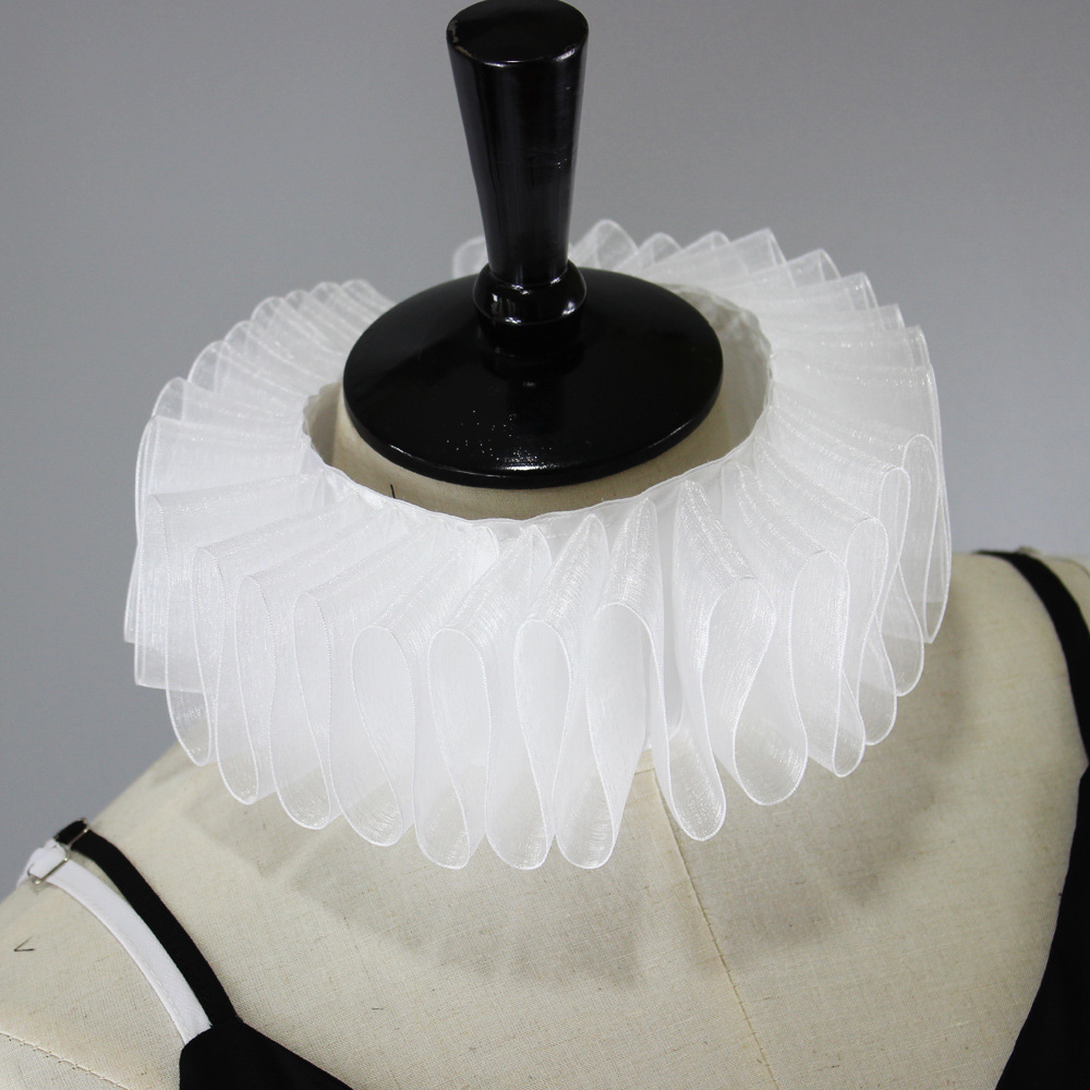 跨境 手工维多利亚宫廷拉夫领雪纱假领戏剧舞台造型婚纱照