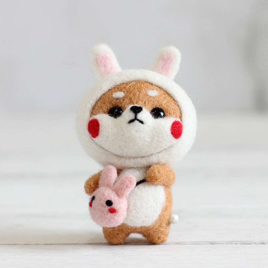 羊毛毡戳戳乐 diy材料包 毛绒公仔 毛毡英文说明书