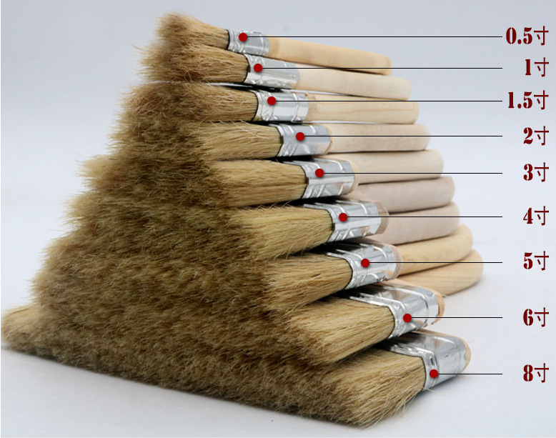 加厚长毛油漆刷烧烤小毛刷1寸1.5寸2寸3寸4寸清洁猪毛刷子 工业用