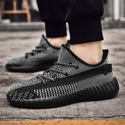 凯爷椰子yeezy350v2天使情侣鞋椰子鞋男满天星反光运动鞋老爹鞋女