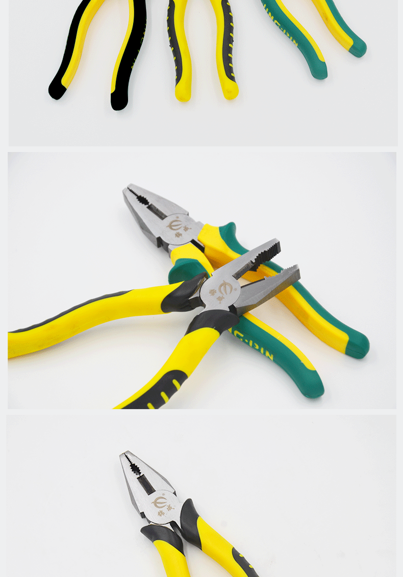 厂家批发锦成五金工具8寸钢丝钳平口钳省力手钳子多功能老虎钳