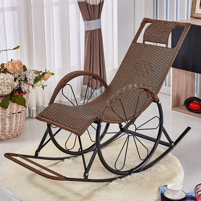 藤编铁艺摇摇椅子逍遥椅成人午休午睡懒人躺椅客厅休闲靠背椅