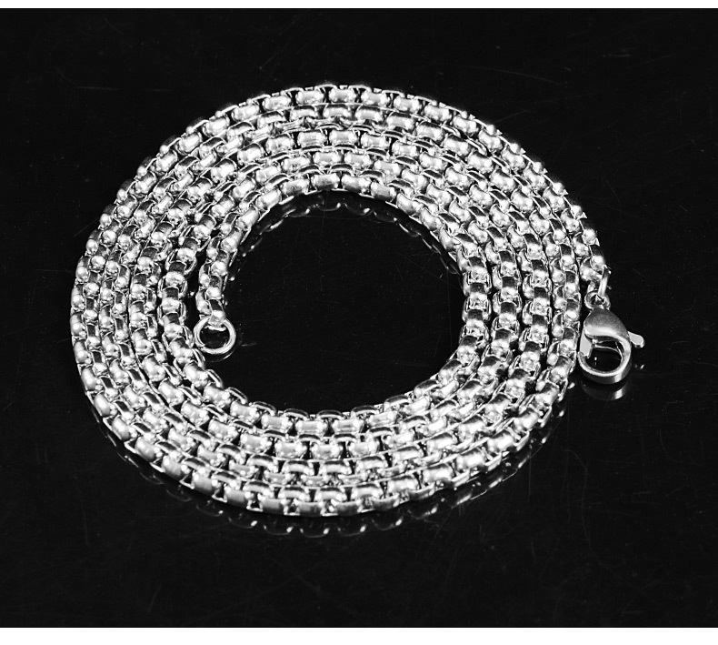 跨境不锈钢饰品钛钢项链男 复古双面六芒星 合金吊坠个性嘻哈配饰