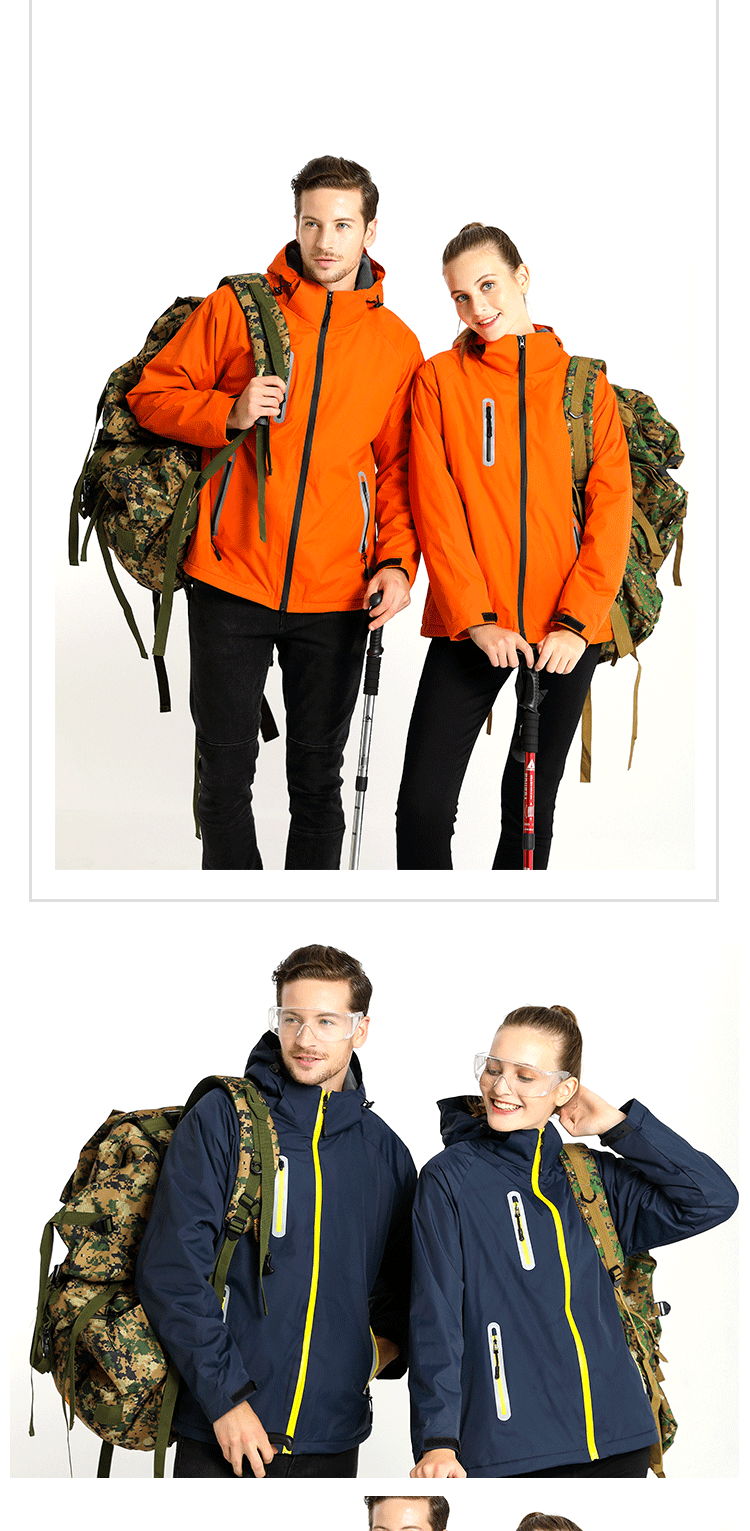 户外服装防水透气登山服防风保暖防寒工作服定制男女单件套冲锋衣