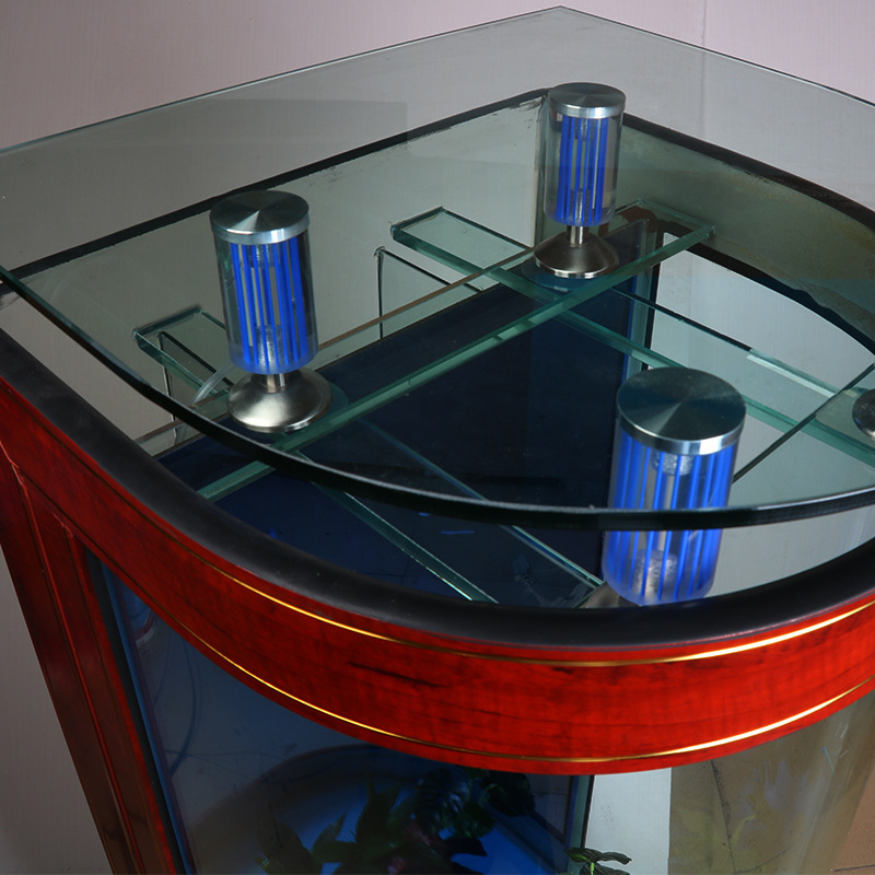 2019新款半圆鱼缸靠墙半圆柱红木家用玻璃鱼缸水族箱厂家批发鱼缸