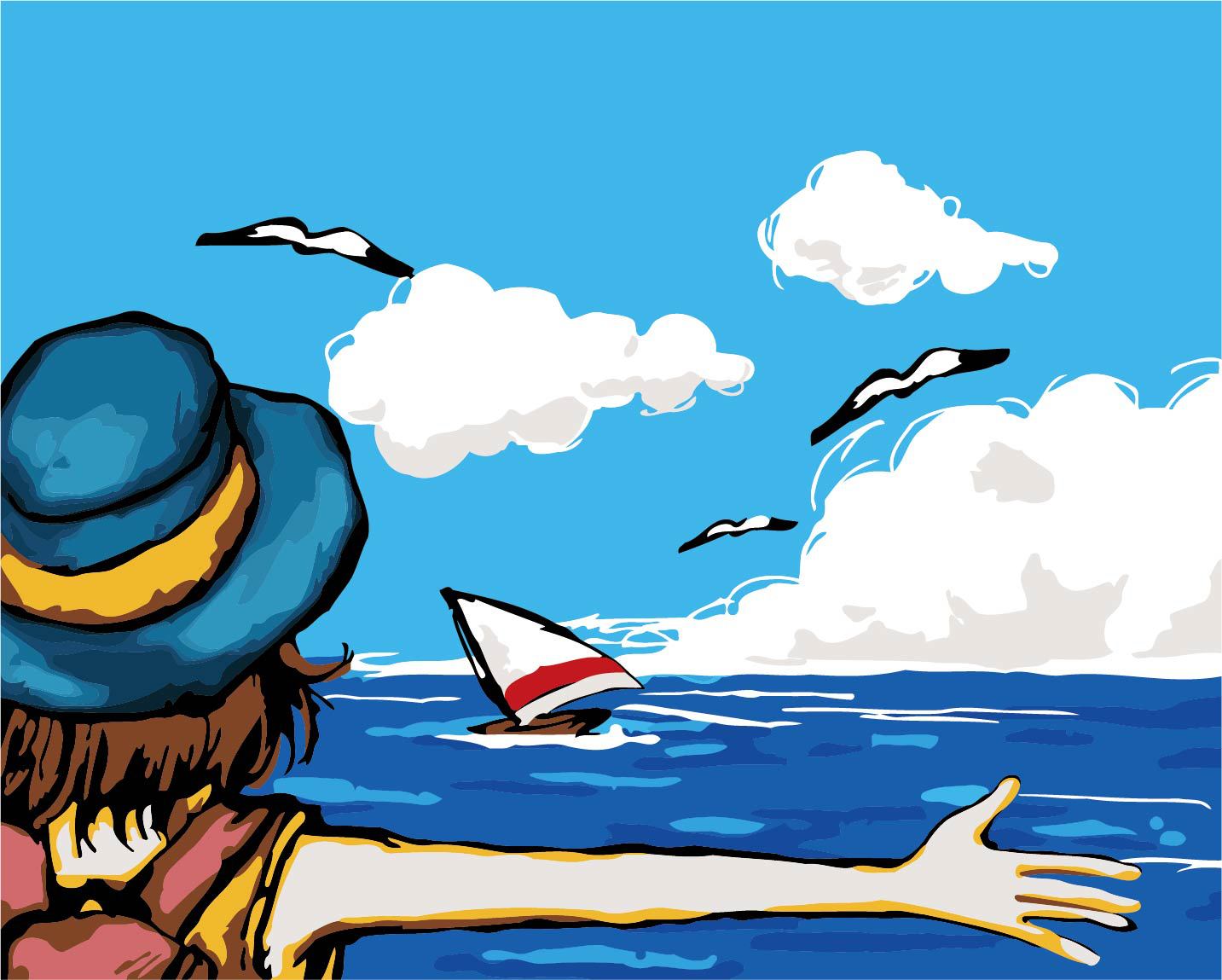 diy厂家批发数字油画油彩画客厅卡通手绘装饰画填色动漫拥抱自由