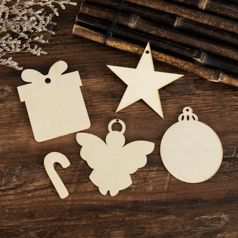 Small Xingguo DIY Laser Cutting Wooden Wooden Handicraft Wholesale Polygon Wood Piece Toy Customized Christmas Wood Piece