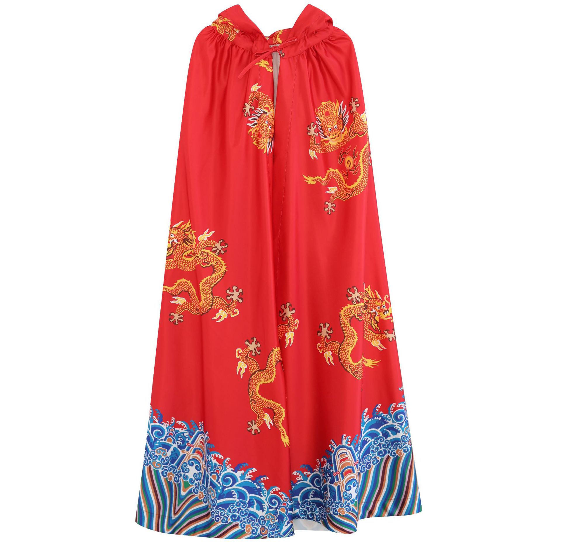 复古麻凡小龙斗篷中国风连帽斗篷披风春季加长款汉服男装 古风