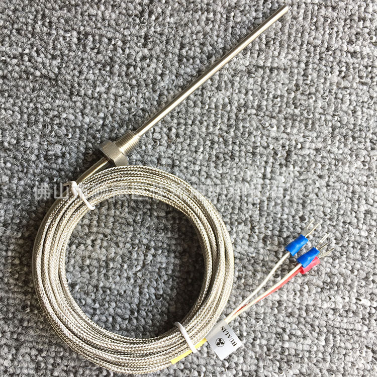 热电偶热电阻感温线pt100k型j型锣钉压环卡扣式铠装式