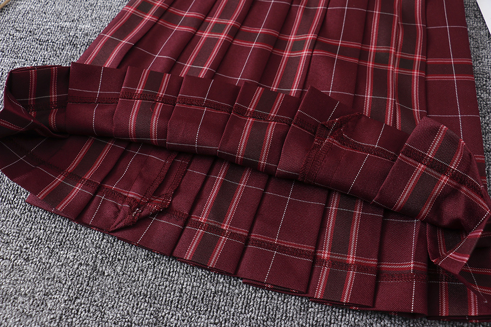 日本jk制服裙学生高腰格子日系百褶裙百折裙 沙华 格裙校服裙