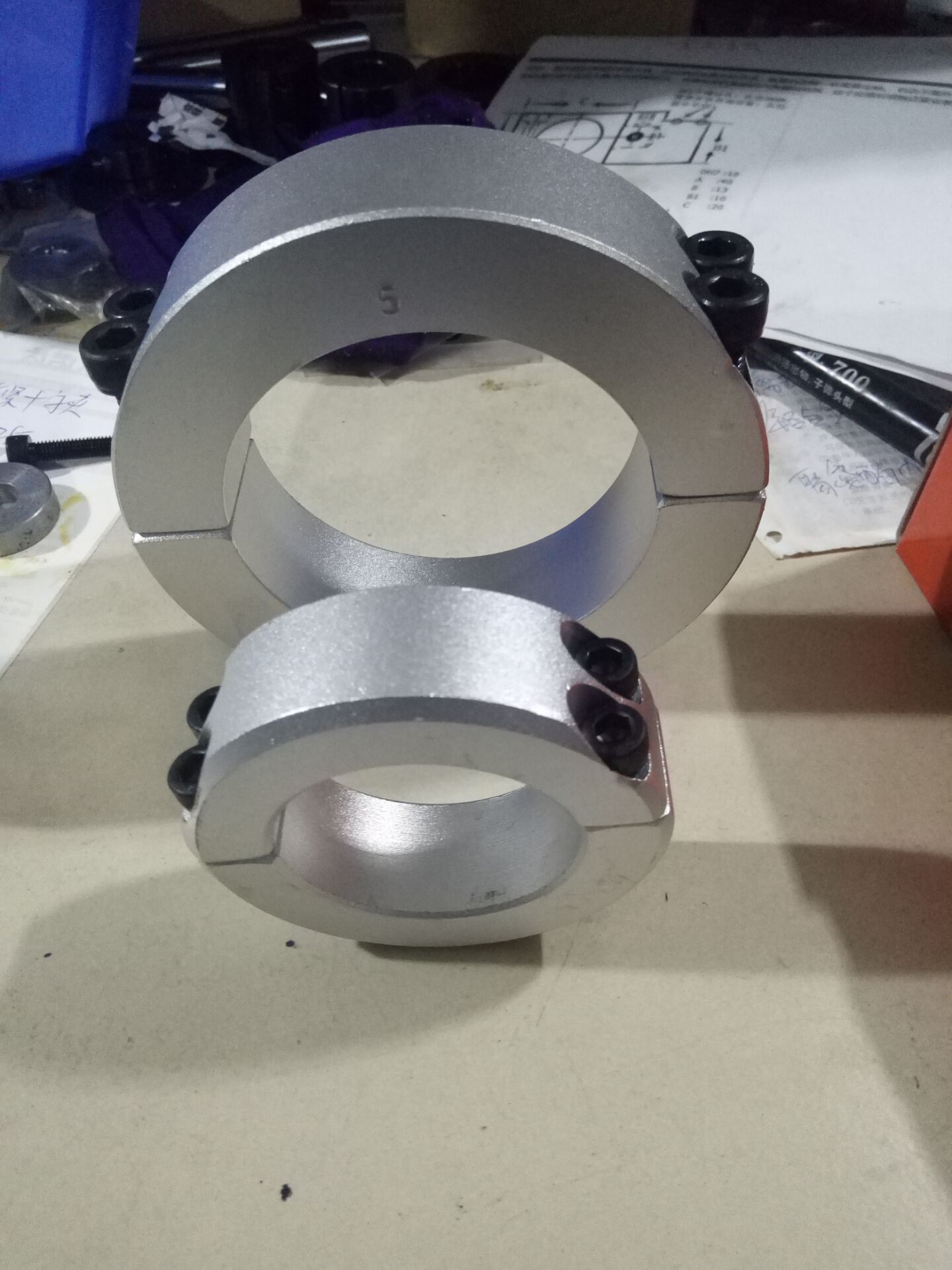 铝合金分离环双螺丝孔固定环双螺丝孔紧固环光轴双螺丝孔锁紧