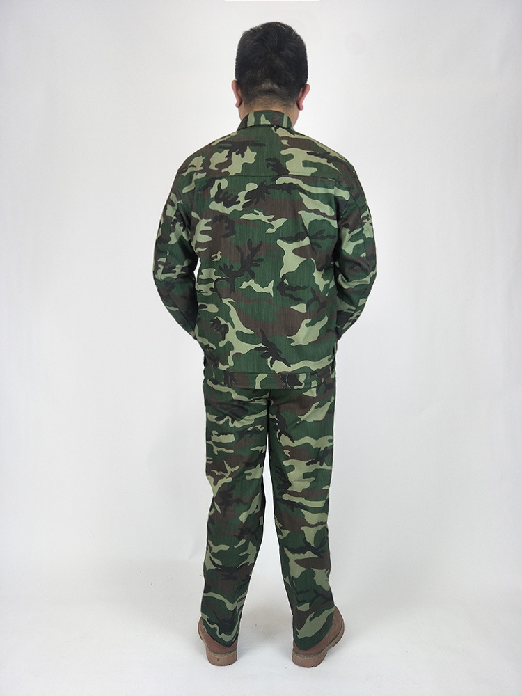 纽扣劳保迷彩服套装男丛林迷彩户外工地棉布耐磨透气超市赶集货源
