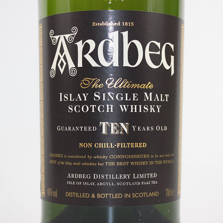 洋酒批发 ardbeg10yo 阿德贝哥10年单一麦芽威士忌700ml阿贝10年