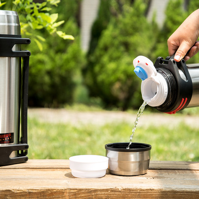 2升旅游热水瓶保温壶户外大容量车载不锈钢家用暖纯色男中式水杯