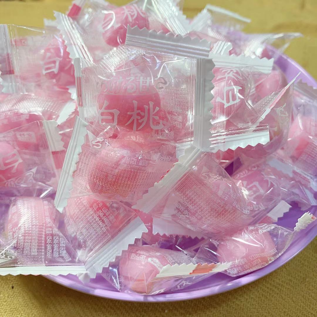 散装婚庆喜糖果 京特白桃味果汁硬糖5斤包邮
