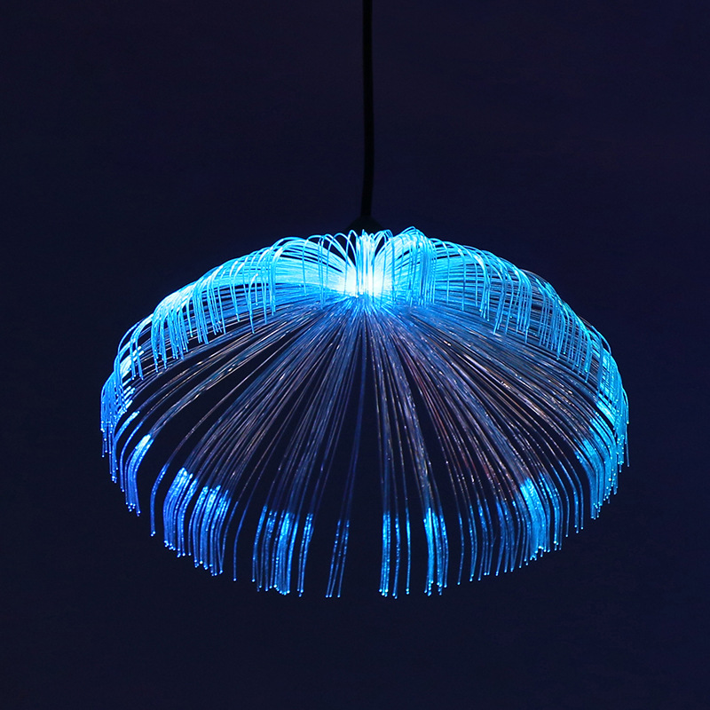厂家新款led光纤水母灯 灯光节广场景观吊顶装饰七彩氛围水母吊灯