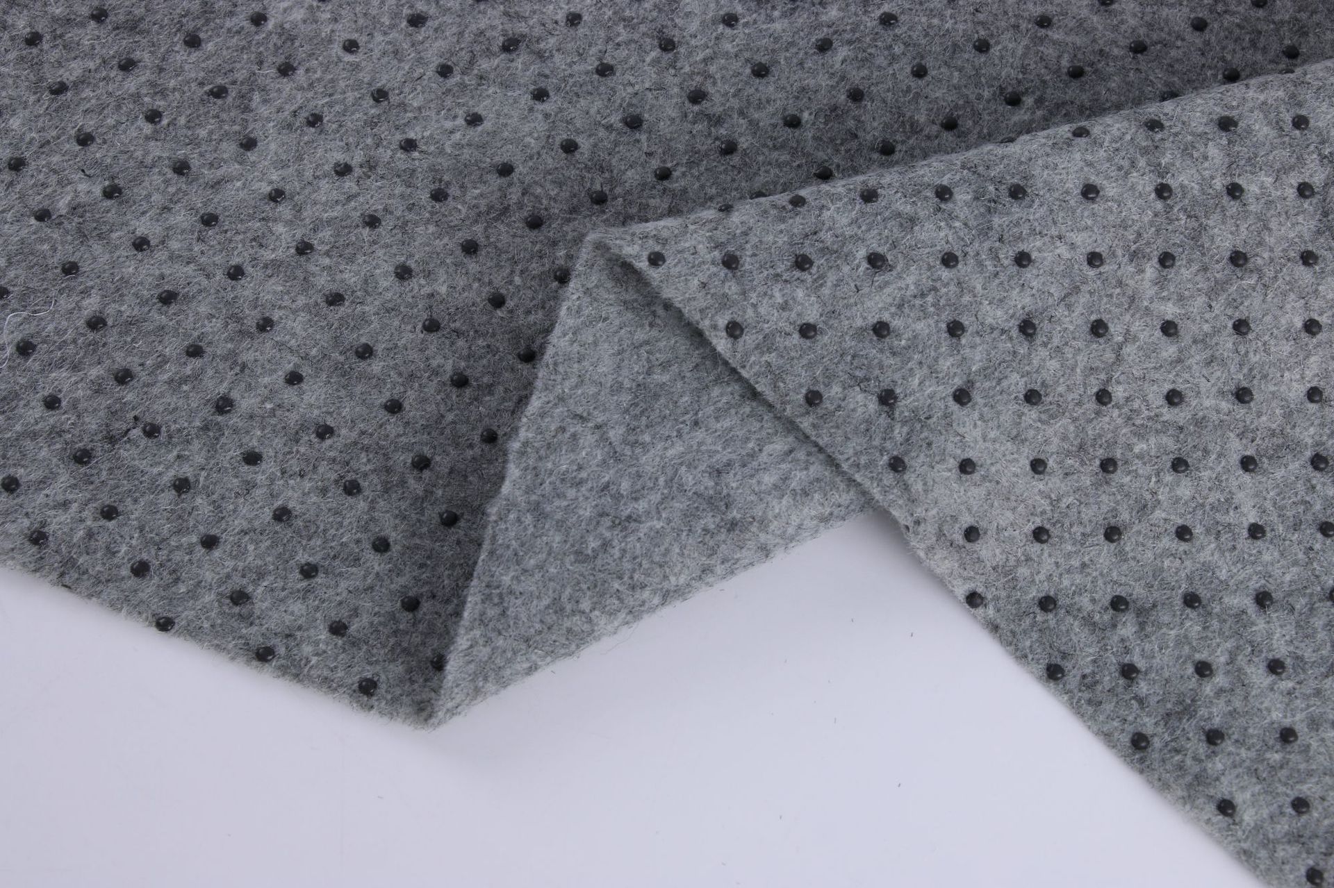 现货 滴塑面料 毛毡布点塑布 坐垫地垫鞋垫防滑布 针刺无纺布防滑