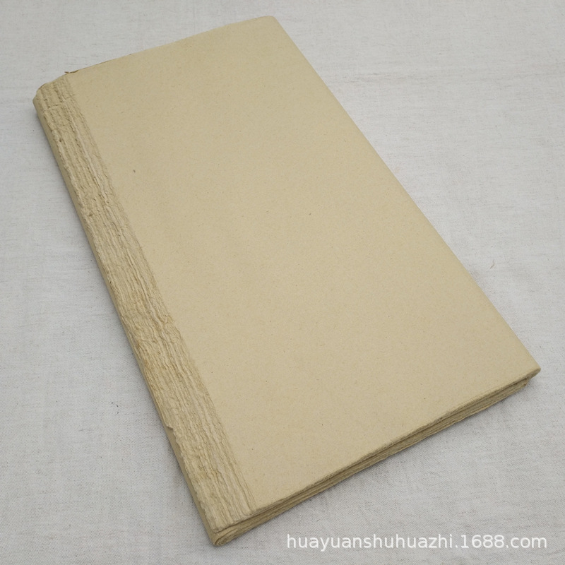 纯手工加厚无格毛边纸 78x48cm夹江毛笔字书法练习半生半熟宣批发