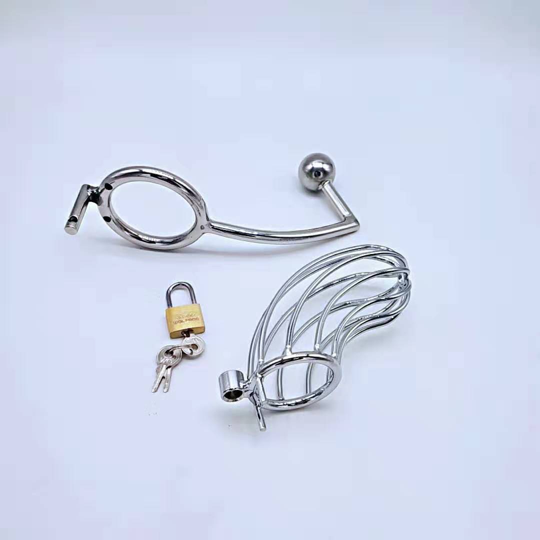 不锈钢贞操锁男用条形锁禁欲jj锁阴茎锁鸡鸡锁成人情趣用品