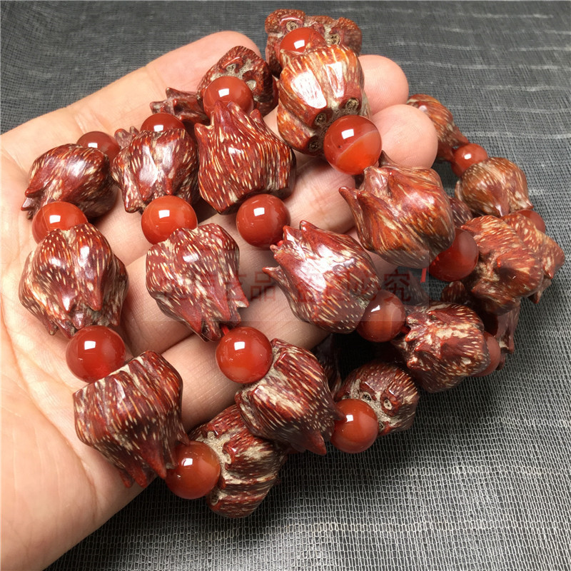 天然滴血莲花手串野菠萝手链男女佛珠菩提非常红润高性价比