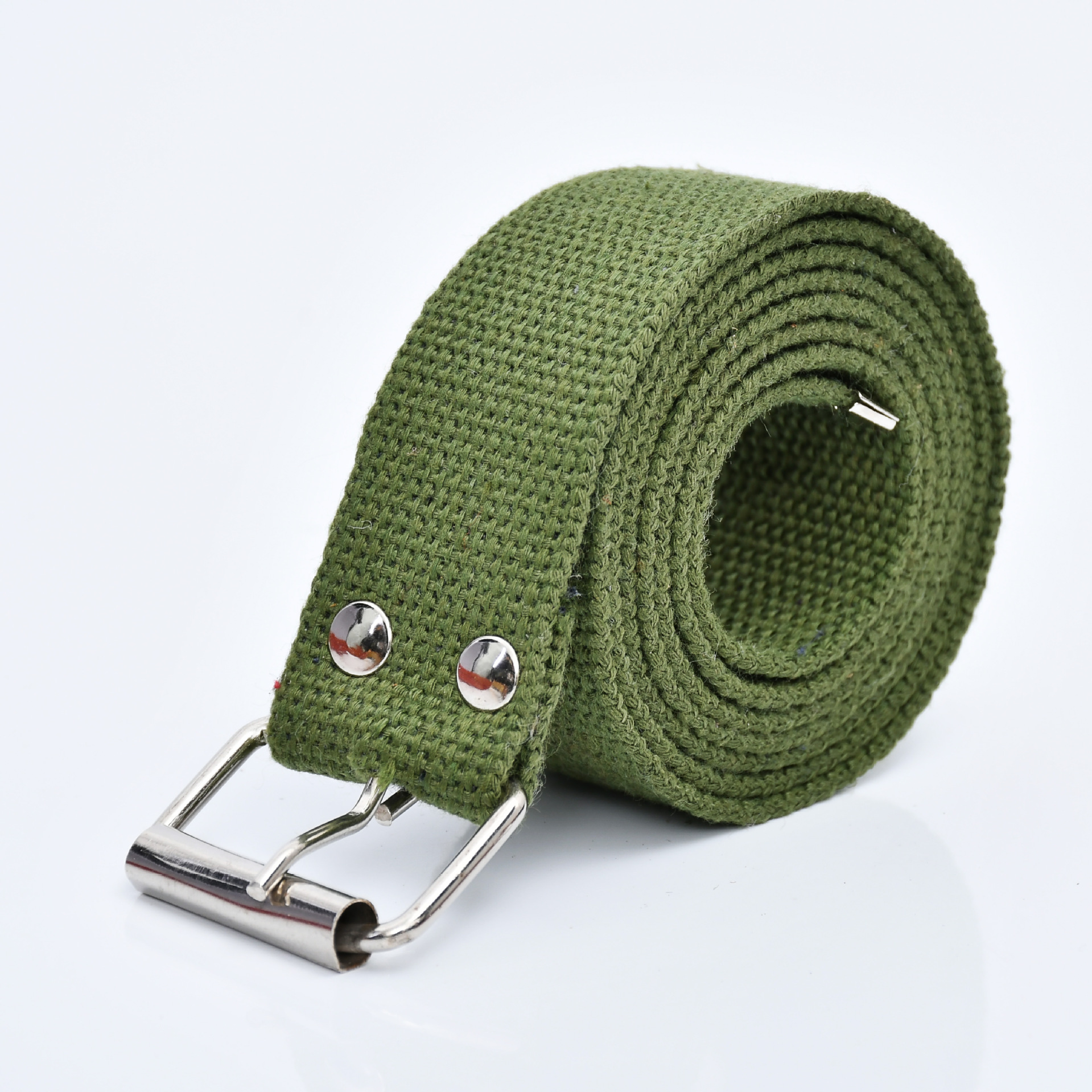 学生军训棉布腰带年轻人弹力裤带休闲简约作训腰带潮流军绿棉腰带