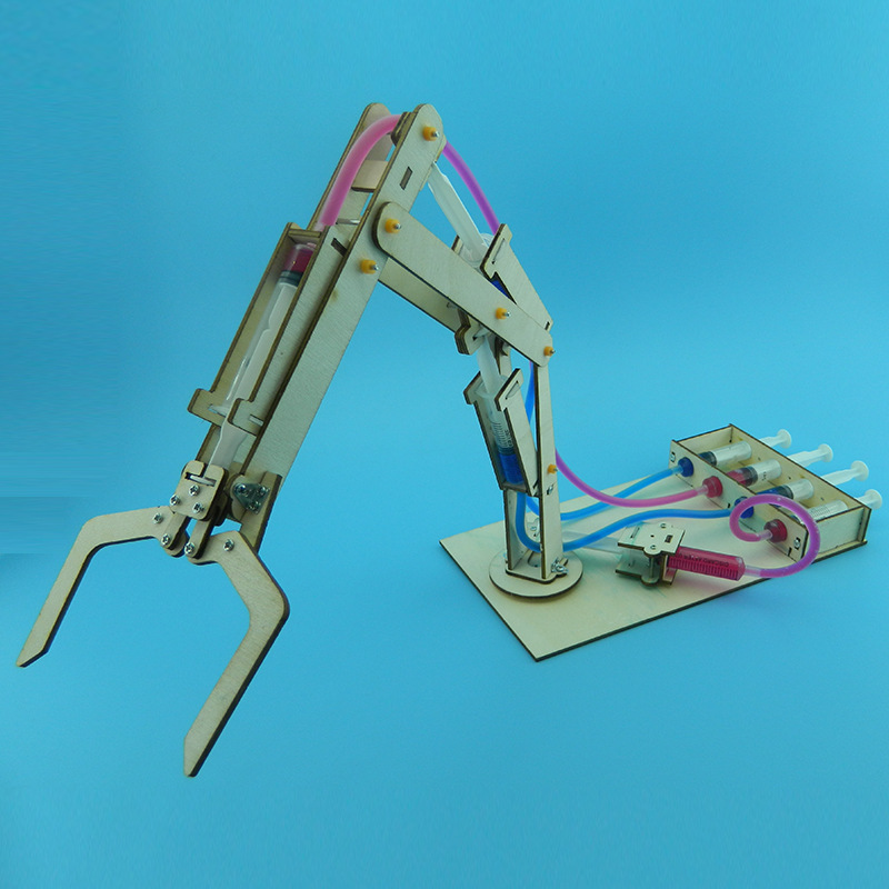液压机械手臂小制作diy小发明 学生手工制作材料针筒机械臂针筒机