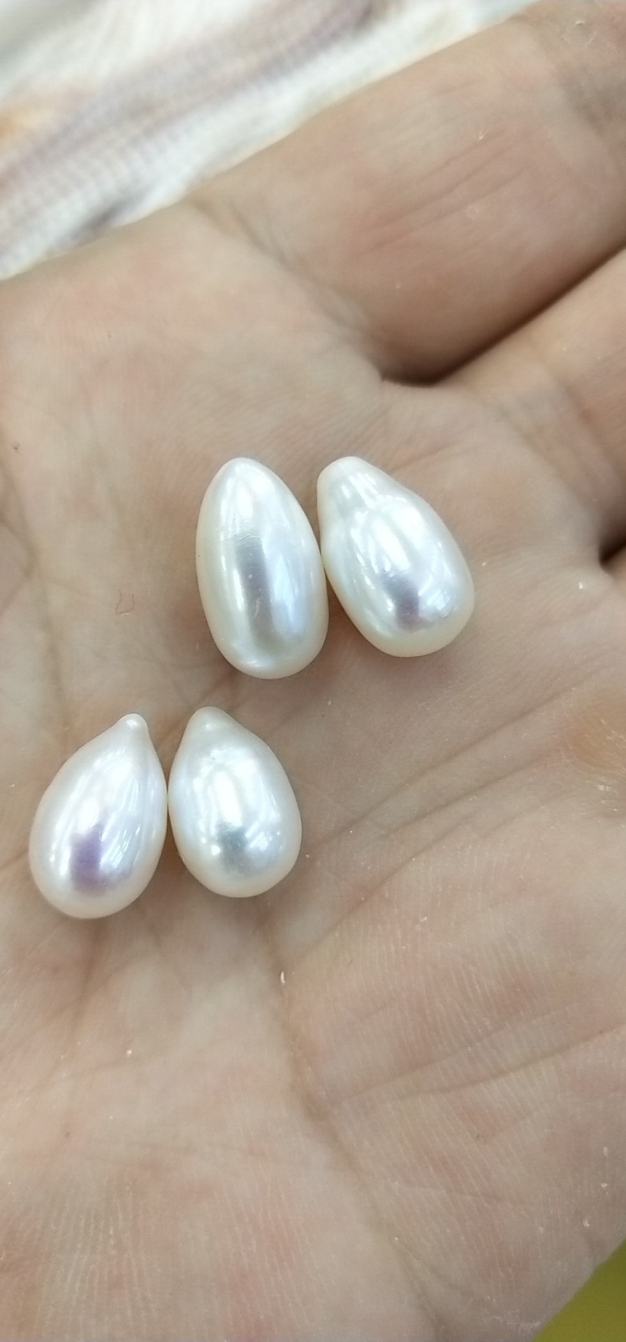 淡水珍珠水滴尖头长米粒光滑强光颗粒珠可配对-阿里巴巴