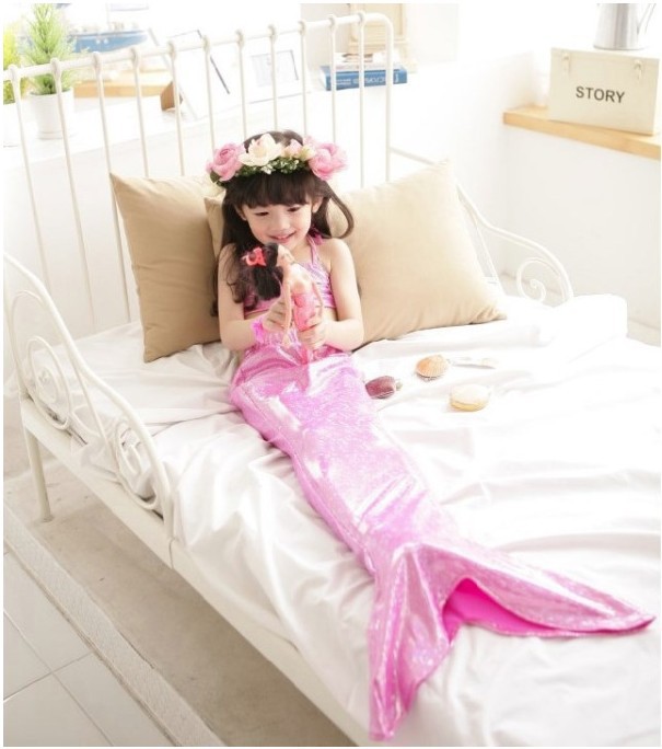 女童比基尼 美人鱼3件套泳衣 cosplay美人鱼泳衣套装