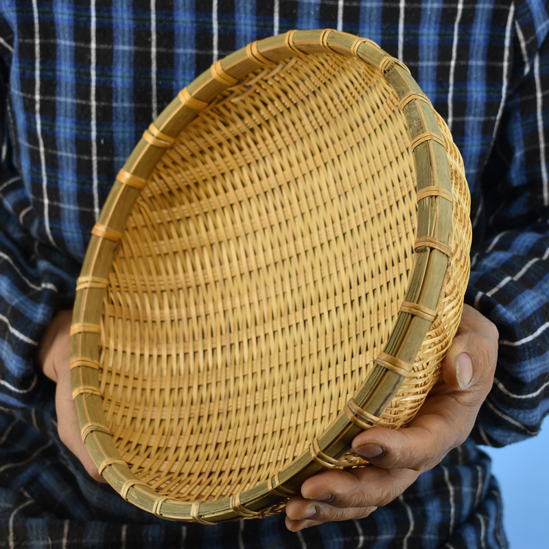 竹编筐簸箕水果篮盘馒头筐沥水篮子洗菜沥水餐具厨房收纳框家用