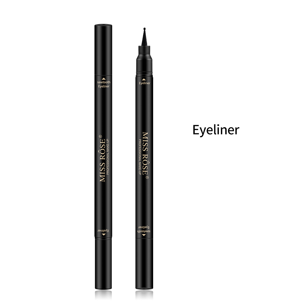 四叉眉笔双头眼线笔防水持久eyeliner pencil跨境黑色眼线液笔