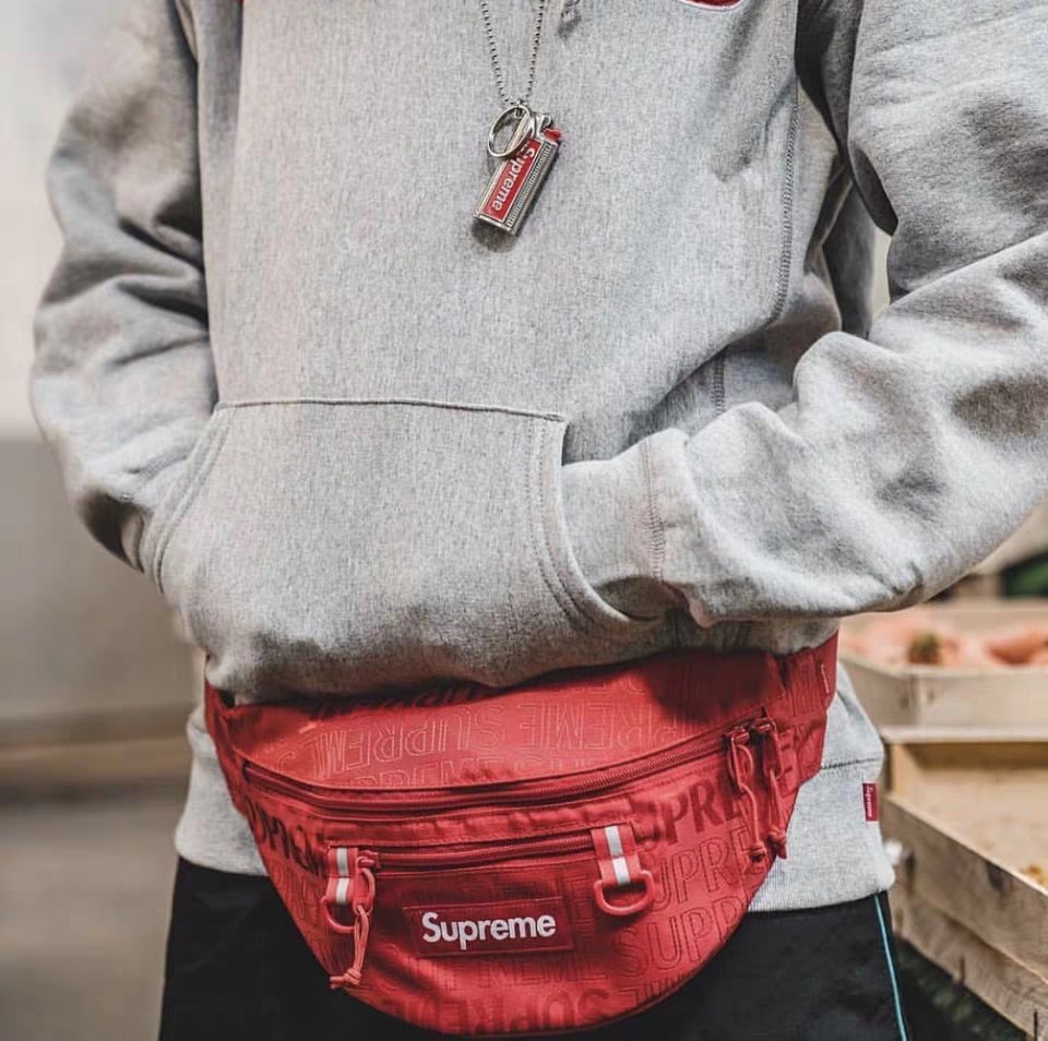 supreme waist bag 19ss斜挎包潮牌单肩包小包男女胸包菠萝包腰包
