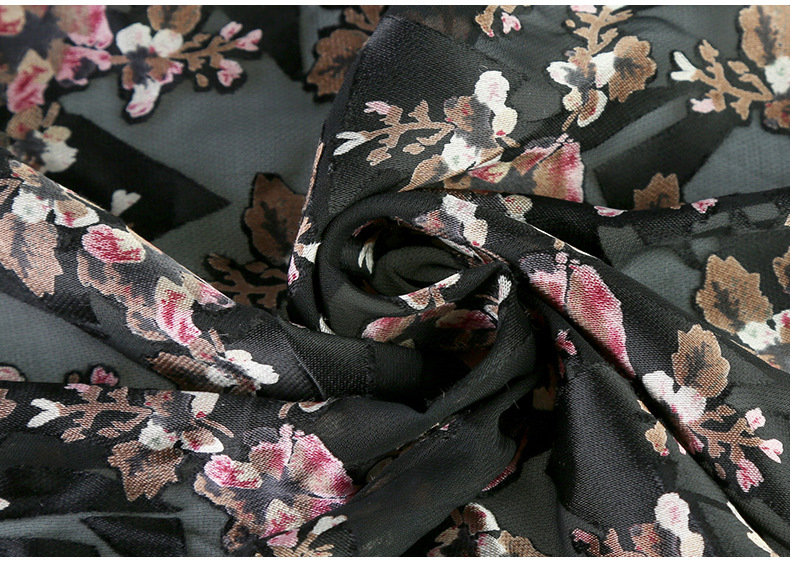厂家直销三合一绡烂花雕印布料 高档真丝烂花绡 三合一烂花绡面料