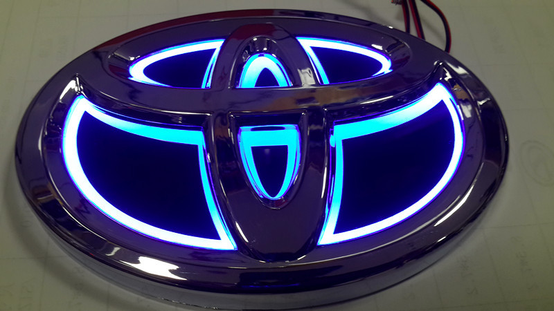 适用于5d丰田车标灯改装发光卡罗拉雷凌凯美瑞汉兰达前后尾标贴
