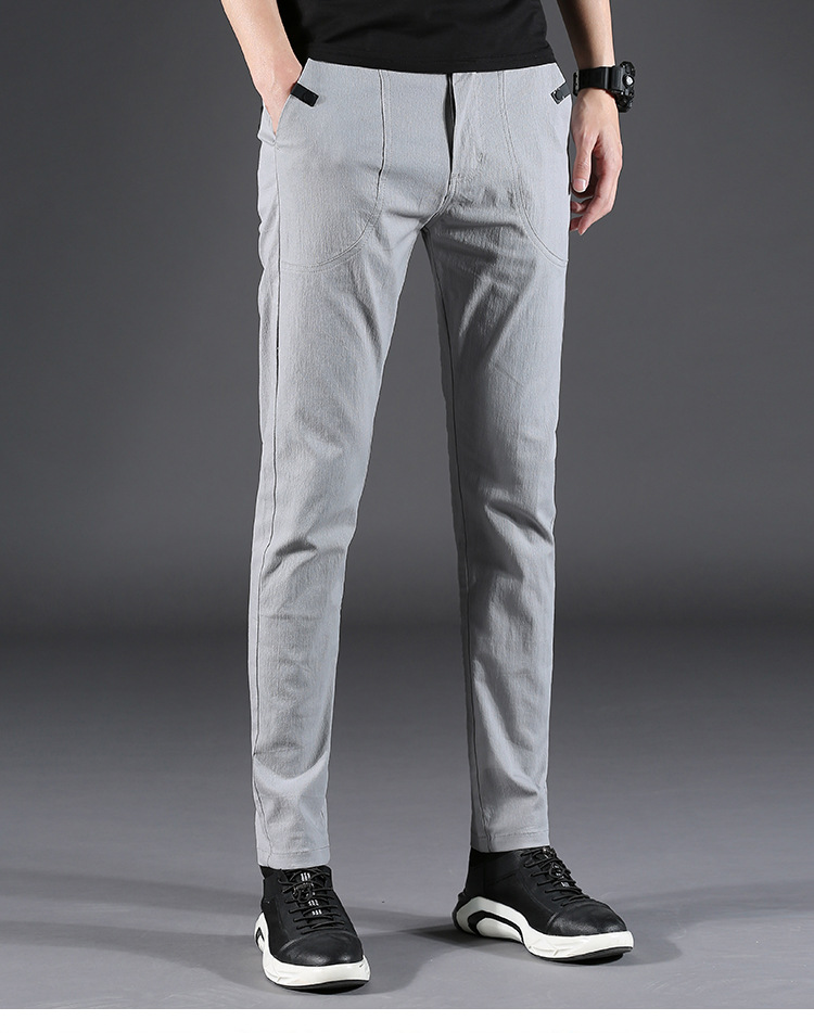 新款夏季男士弹力休闲裤运动裤男韩版潮流裤子修身小脚男生长裤
