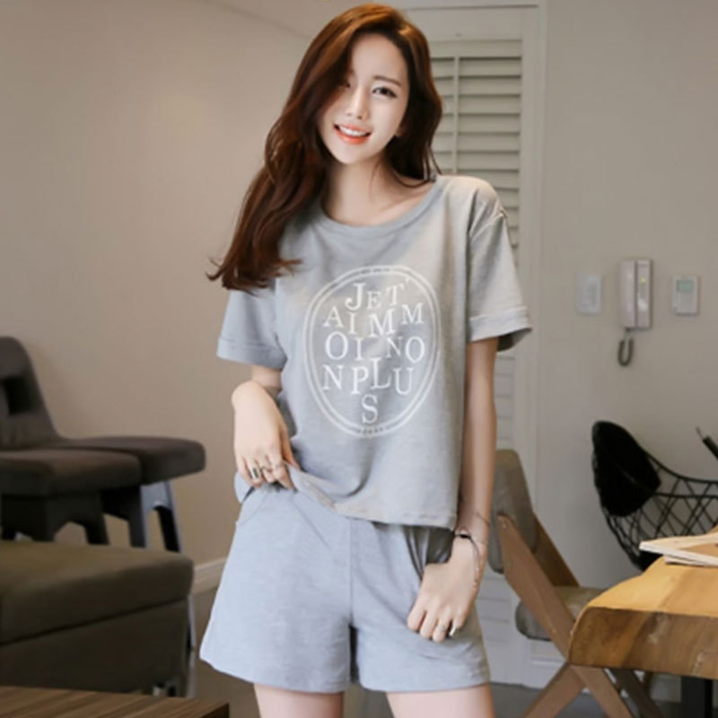 New Style off Summer Pajamas Women's Short-Sleeved Cartoon Cute Ladies' Homewear Summer Suit Cross-Border Clearance