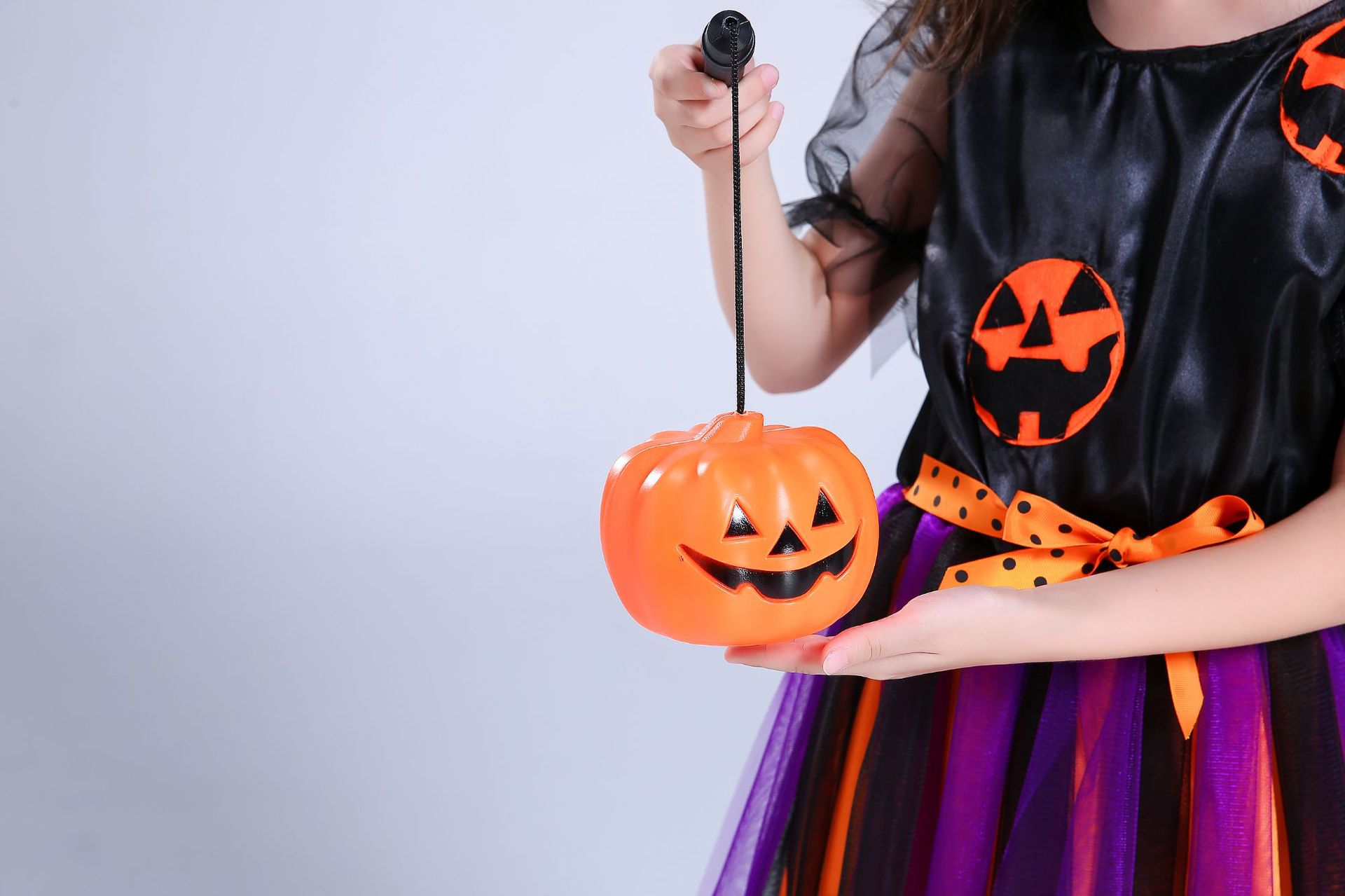 儿童万圣节服装女童南瓜服小女巫cosplay公主纱裙装扮衣服演出服