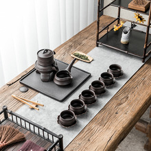 石磨半全自动功夫茶具套装家用简约紫砂茶壶陶瓷茶杯懒人泡茶器