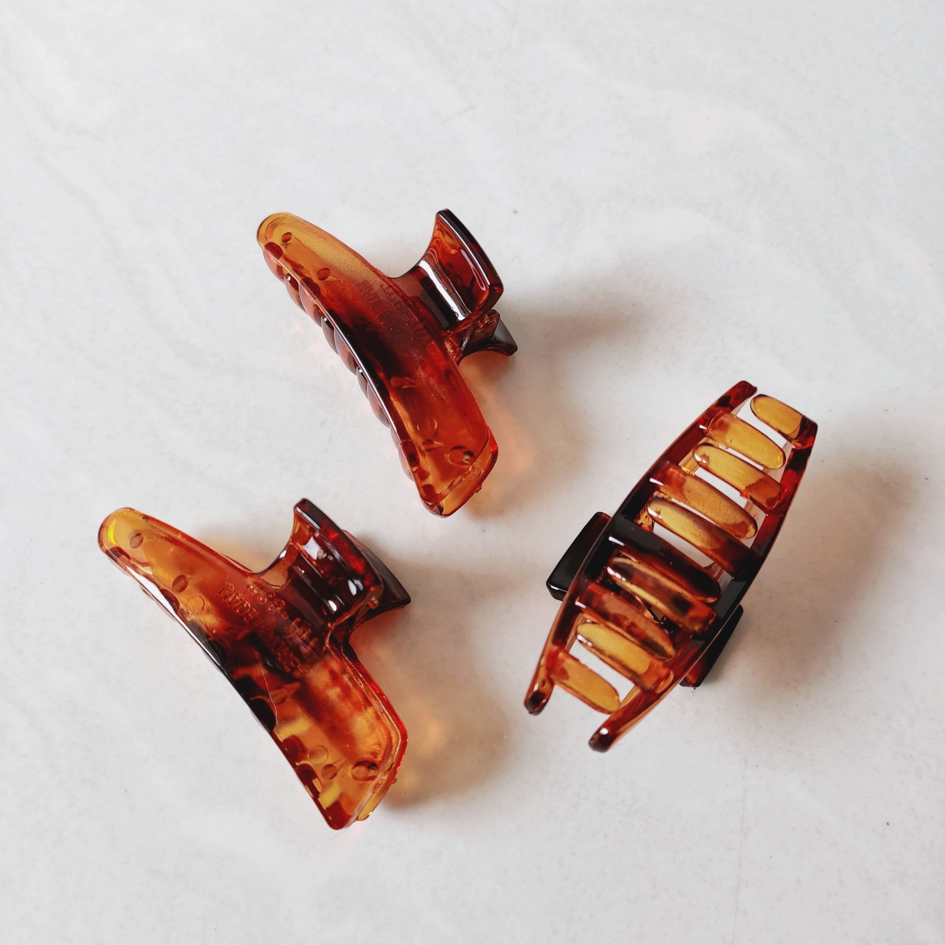 韩国气质豹纹焦糖色树脂中号头发抓夹子刘海夹半夹公主头发卡子女