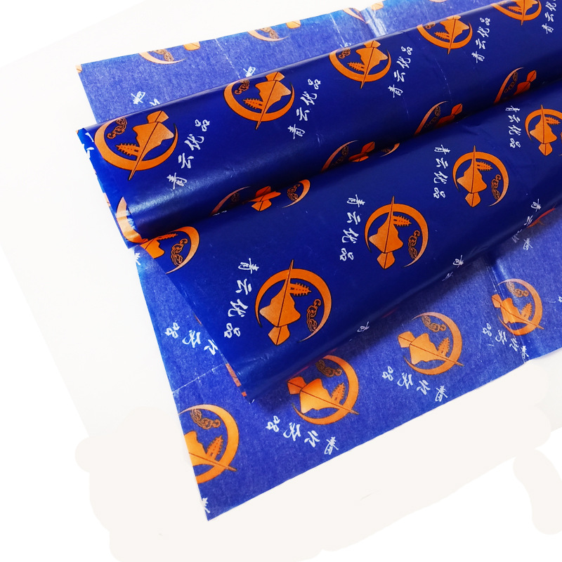 蜡光纸印刷 31g半透明纸印刷logo 金色防油纸 银色蜡纸