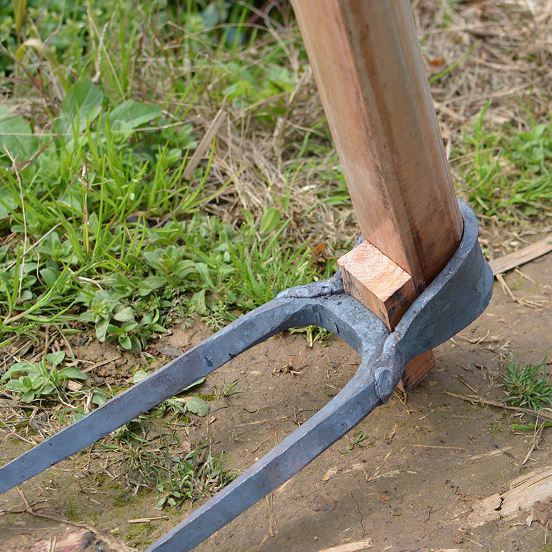 孙老头 锻打开荒二齿耙子 加大耙头 挖土二齿耙头方口耙 二齿锄耙